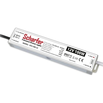 Ledshopik LED zdroj Scharfer SCH-100-12V 12V 100W 8,33A IP67 7 let záruka