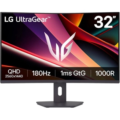 32G600A-B, 31.5" UltraGear Curved Gaming VA, AG, 1ms, 180Hz, 3000: 1, 300cd/m2, QHD (2560x1440), AMD FreeSync, Dynamic Action Sync, HDR 10, sRGB 99%, HDMI, DisplayPort, Tilt, Headphone out, (32G600A-B)
