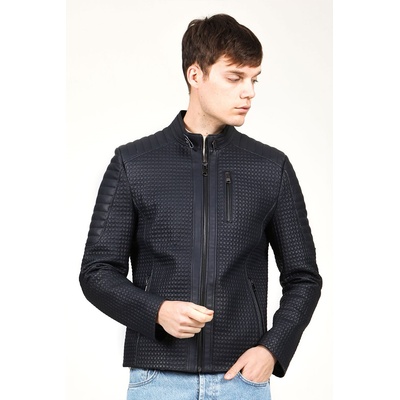 Jacket Club Мъжко яке от естествена кожа e-1055 - Черно #318195 (318195_Тъмносин)