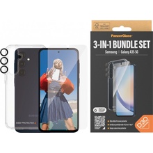 PanzerGlass Bundle Hoops + tvrdené sklo UWF + Hard Case D3O pre Samsung Galaxy A35 5G, transparentná B0469_7357