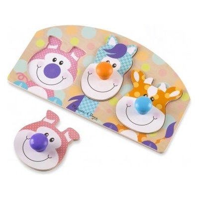 Melissa & Doug Jumbo drevené puzzle s úchytkou Zvieratká farmy