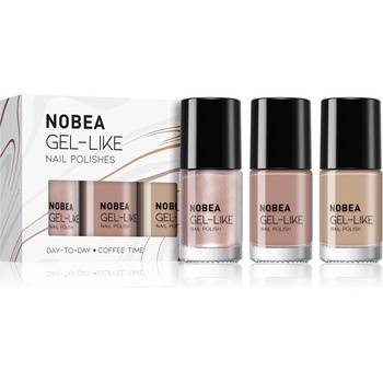 NOBEA Day-to-Day 3-Piece Gel-like Nail Polish set комплект лак за нокти Coffee Time