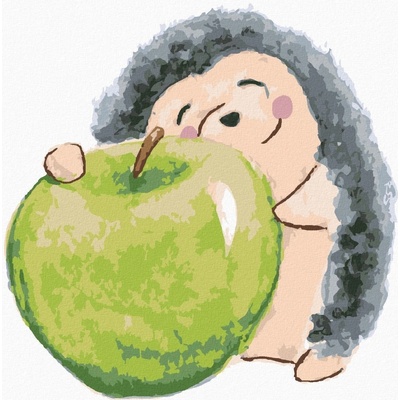 Malování podle čísel Ježek s jablíčkem