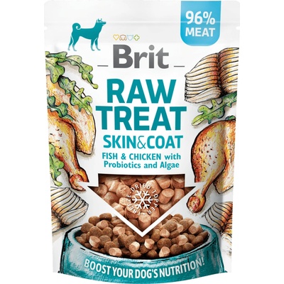 Brit Raw Treat Skin and Coat maškrty ryba a kura 40 g
