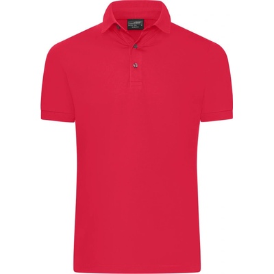 James & Nicholson polokošile JN 1302 Slim Fit žerzejová krátký rukáv pánská světlá Červená