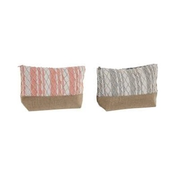 Home ESPRIT Пътническа Чантичка Home ESPRIT Сив Корал 25 x 7 x 15 cm (2 броя)