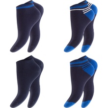 Footstar pánske 4 páry členkových ponožiek z bavlny Modro Oranžové Modrá