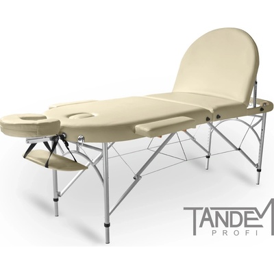 Tandem Skládací masážní lehátko Profi A3D Oval krémová 195 x 70 cm 14,6 kg