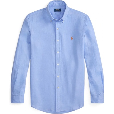 Ralph Lauren Риза с дълъг ръкав Polo Ralph Lauren Linen Long Sleeve Shirt - Austin Blue