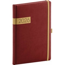 Notique Twill A5 týždenný 2026 bordó-zlatý