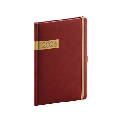Notique Twill A5 týždenný 2026 bordó-zlatý