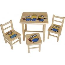Drew-mix Detský stôl z dreva so stoličkami Mimoň Vzor 27