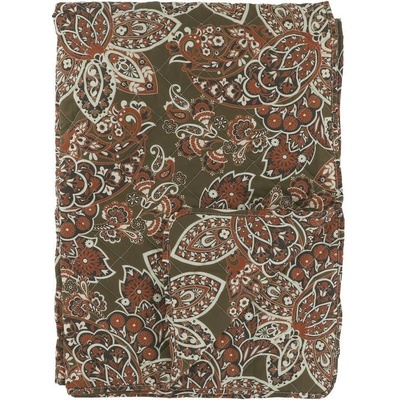 Chic Antique Hnedý prešívaný bavlnený prehoz s Paisley vzorom a strapcami Aix Quilt 130 x 180 cm