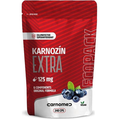 CarnoMed Karnozín EXTRA 125 mg ECOPACK 240 kapslí