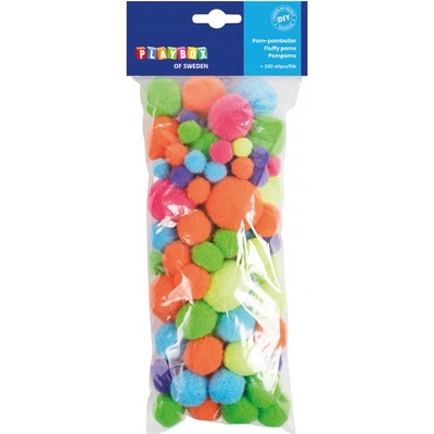 Playbox Bambulky různé velikosti 100 ks neonové barvy