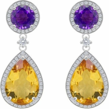 Eppi Náušnice s citrínmi a ametystmi Maurise E33479