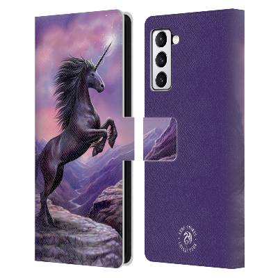 Pouzdro HEAD CASE na mobil Samsung Galaxy S21+ 5G / S21 PLUS 5G fantasy - černý jednorožec (Flipové pouzdro, obal pro mobil Samsung Galaxy S21+ 5G / S21 PLUS 5G Anne Stokes Fantasy temný jednorožec)