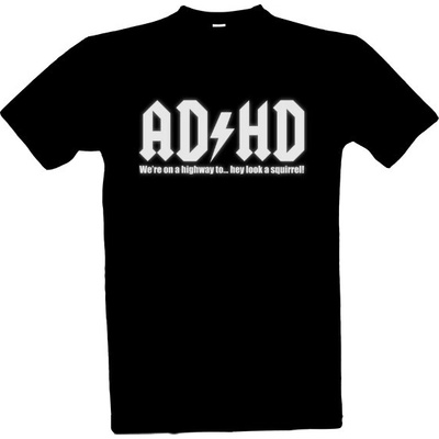 Tričko s potiskem ADHD AC/DC pánské černá
