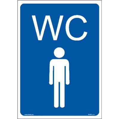 DUKO WC - MUŽI tabulka modrá Formát: 74 x 105 mm, Materiál: samolepící vinylová fólie