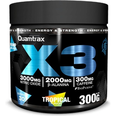 Quamtrax X3 | Black Series Pre-Workout [300 грама] Тропически Плодове