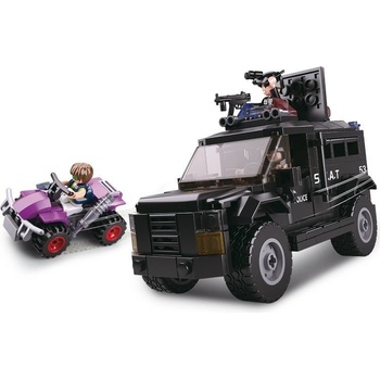 Sluban B0653 SWAT vyzbrojený voz a zlodej na 4-kolkoch