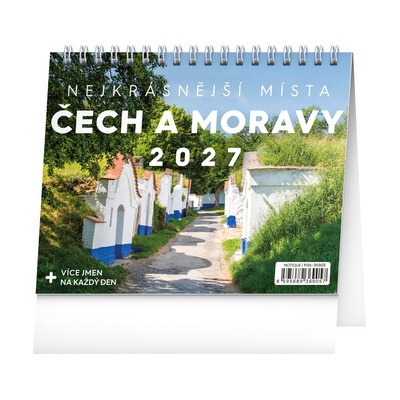 NOTIQUE Stolový kalendár Najkrajšie miesta Čiech a Moravy 16,5 x 13 cm 2027