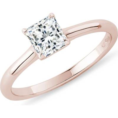 Klenota Prsteň z ružového zlata s LG diamantom princess R0877754