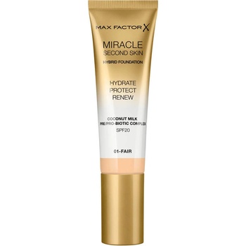 Max Factor Miracle Second Skin SPF20 Hybrid Foundation Ošetrujúci make-up pre prirodzený vzhľad pleti 03 Light 30 ml