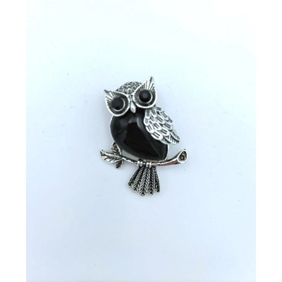 Phoenix brož Sedící sova černá 1427111743