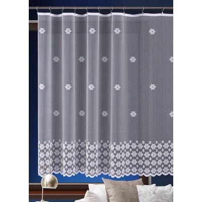 Metrážna žakárová záclona M83 - Kvety - výška 110 cm