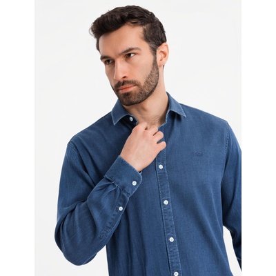 Ombre Clothing Мъжка дънкова риза с лиоцел и бродерия на гърдите Ombre Clothing Ombre Clothing | Sin | МЪЖЕ | L