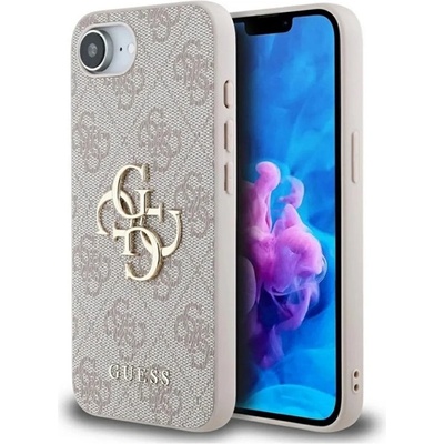 CG Mobile iPhone 16e GUESS PU 4G METAL LOGO CASE пластмасов протектор за телефон, удароустойчив, заден капак с кожен ефект, ROSS CHINA GUHCPSE44GMGPI (GUHCPSE44GMGPI)