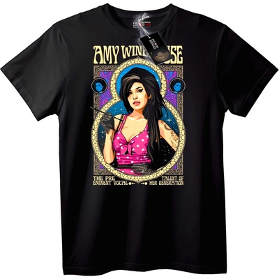 NOONEBRAND Тениска Amy Winehouse винтидж - XXS, Black