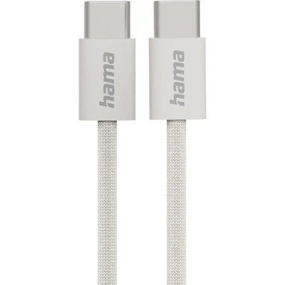 Hama Кабел за зареждане HAMA Fabric, USB-C - USB-C, 1м, Nylon, Сив - 201728 (HAMA-201728)