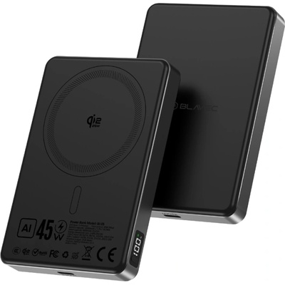 Blavec Външна батерия Blavec, 10000mAh, BJ-05 Ultra, Type C - Qi2.2 25W + PD 45W, PBBJ05-QI22MC10B, черен (PBBJ05-QI22MC10B)