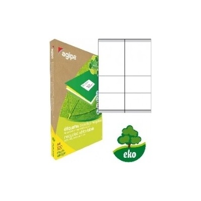 Etikety univerzálne recyklované 105x70mm Agipa A4 100 hárkov