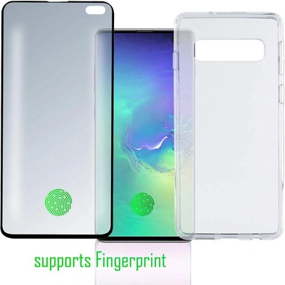 4smarts 360° Premium Protection Set UltraSonix - тънък силиконов кейс и стъклено защитно покритие за дисплея на Samsung Galaxy S10 Plus (прозрачен)