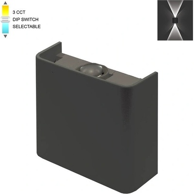 VITO LED ФАСАДЕН АПЛИК 3231070 BINO-1 2W SMD 3xCCT 11x10см IP65 ЧЕРНЕН (3231070)