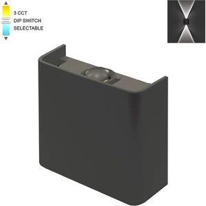 VITO LED ФАСАДЕН АПЛИК 3231070 BINO-1 2W SMD 3xCCT 11x10см IP65 ЧЕРНЕН (3231070)