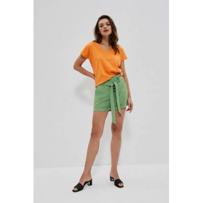 Moodo Simple shorts with tie čierna oranžová svetlozelená