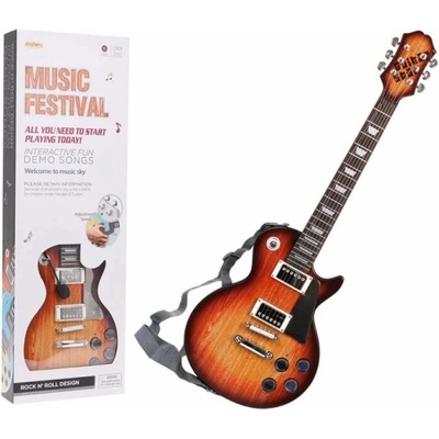 JOKO Elektrická Gitara s Mikrofónom a Slúchatkami hnedá