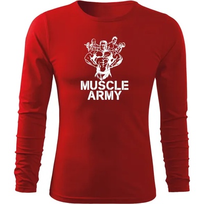 DRAGOWA FIT-T Тениска с дълъг ръкав Muscle Army Team, червена, 160 г/м2 (5600)