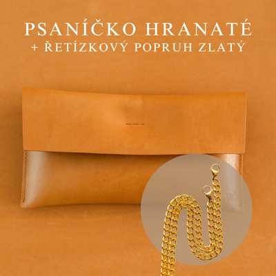 Wood Style psaníčko Hranaté Skořice Řetízkový zlatý