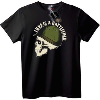 NOONEBRAND Тениска Любовта е Бойно Поле - S, Black