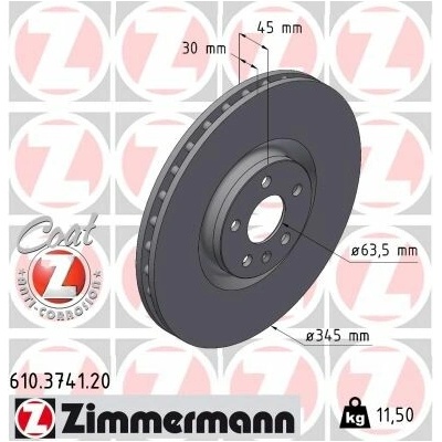 Brzdový kotúč ZIMMERMANN 610.3741.20 (610374120)