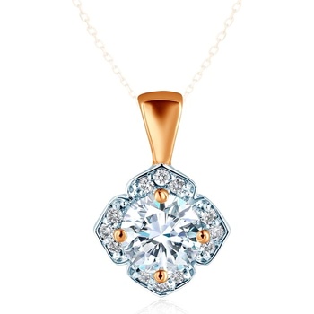 SAVICKI Висулка Savicki: двуцветно злато, лабораторни диаманти