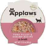 Applaws Luxury Tuna Fillet with Prawn pot in broth - Деликатесна купичка риба тон и скариди в бульон 60 гр 7002CE-A