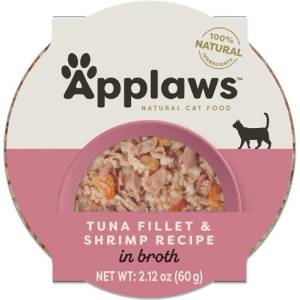 Applaws Luxury Tuna Fillet with Prawn pot in broth - Деликатесна купичка риба тон и скариди в бульон 60 гр 7002CE-A
