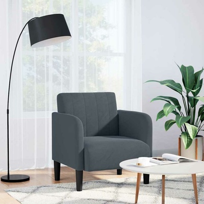 vidaXL 4100579 Rozkládací s područkami tmavě šedá 54 cm samet