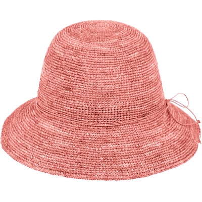 Dámský nemačkavý letní klobouk z raffia slámy starorůžový